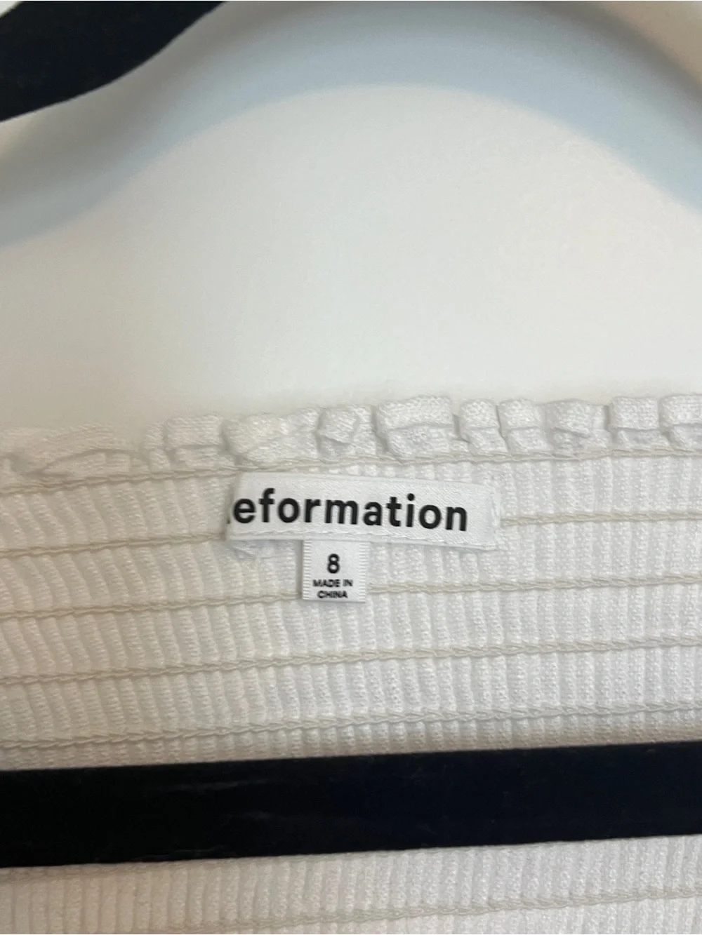 Reformation White Linen Stilton Square-Neck Puff Sleeve Top size 8 NWT